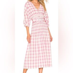 Nicholas Plaid Print Midi Length Dress Size: 8.  A49